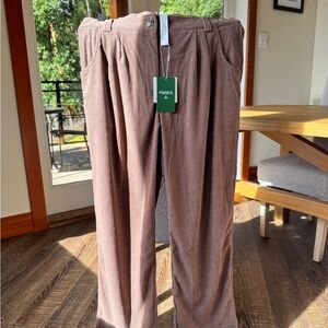 Womens Halara Stretch Brown Corduroy Pants Large